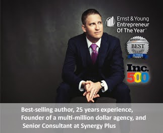 Tom Donohoe, Best selling author, 25 years experience, Founder of multi-million dollar agency, and Senior Consultant at Synergy Plus